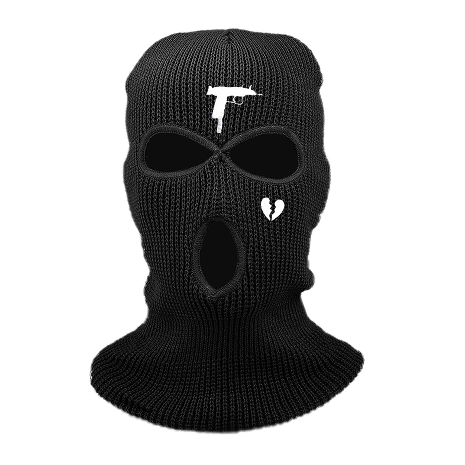 3 홀 패션 겨울 unisex balaclava 마스크 모자 자수 풀 페이스 마스크 니트 사이클링 스키 스노우 보드 모자 힙합 비니 선물