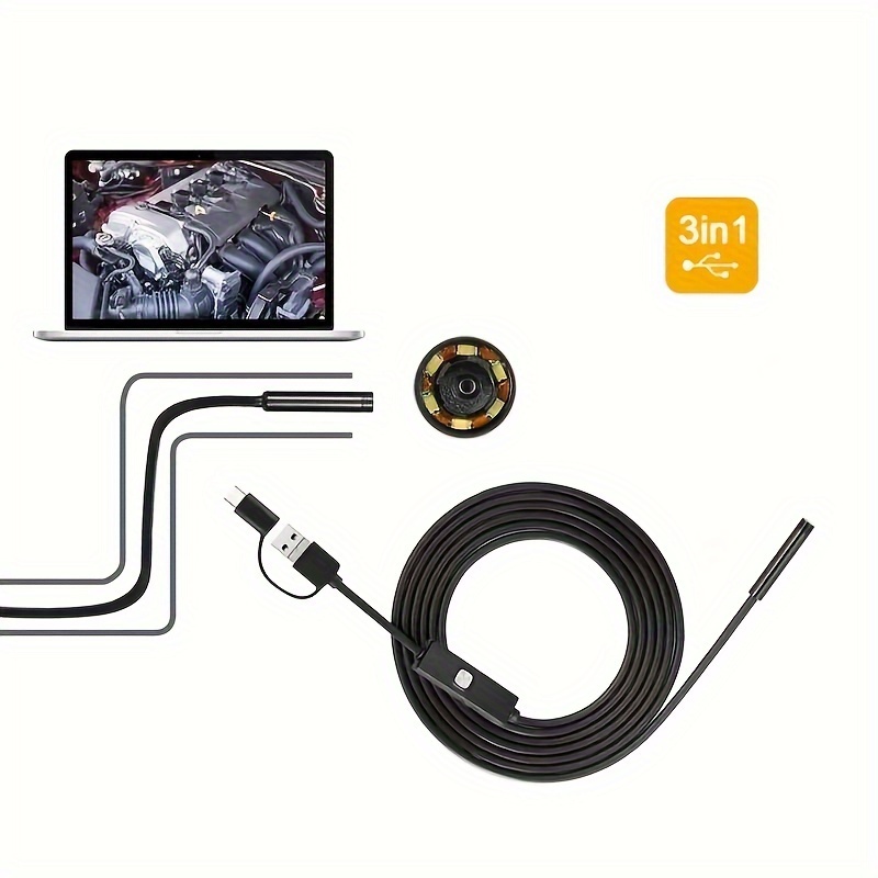 Nova câmera endoscópica de 8mm 1080p hd usb endoscópio com 8 led 1/2/5m cabo flexível boroscópio de inspeção à prova d'água para android pc