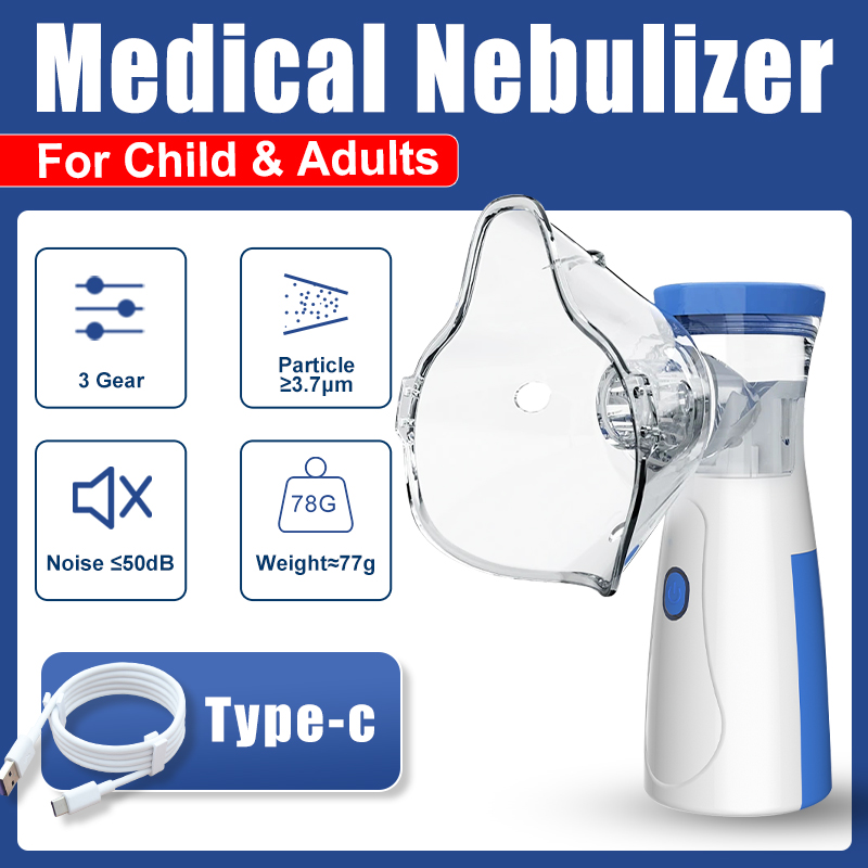 JUSTLANG Nebulizzatori portatili Atomizzatori ad ultrasuoni Ricarica portatile Muto Asma Inalatore Mini Nebulizzatore per Adulti Bambini