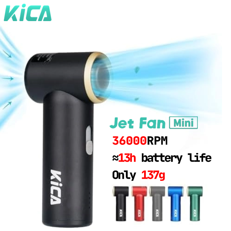KiCA Nuevo Portátil JetFan-Mini Soplador de Aire Turbo Ventilador de Bolsillo Recargable 13-Horas de Duración de la Batería Cuerpo Metálico Enfriador de Barbacoa
