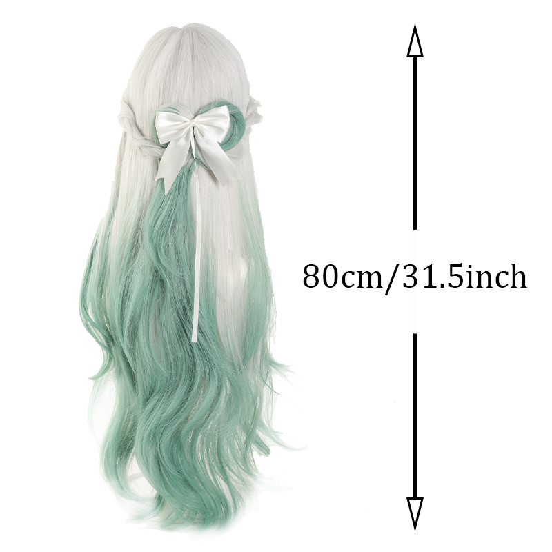 Moonlight-女性用合成かつら,グレー,レモン,グリーン,ロングロール,着やすい,コスプレ,ハロウィーン,クリスマスに適しています