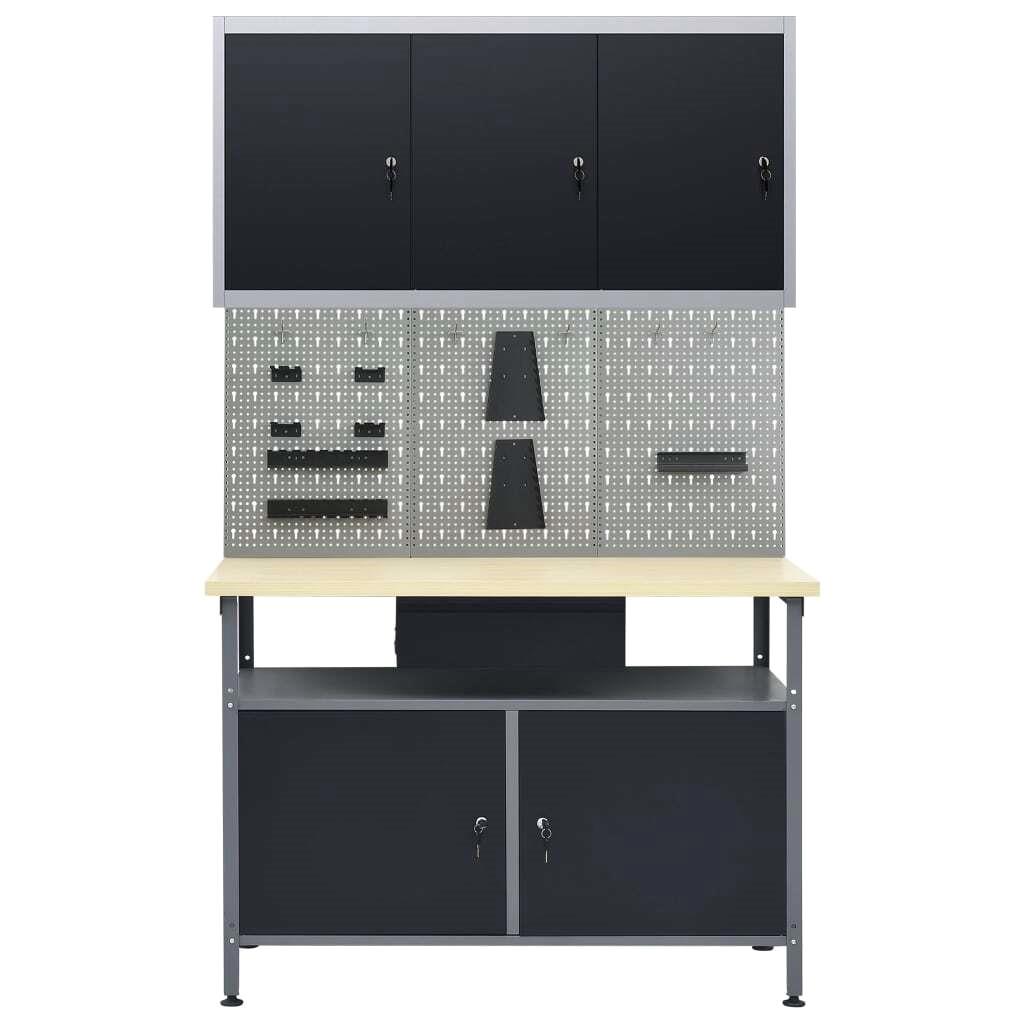 3-Panel Workbench with Cabinet - Versatile Home Workshop Station