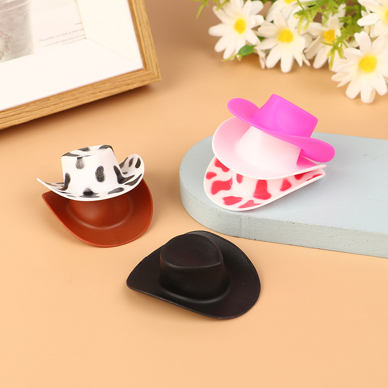 プラスチック製のカウボーイハット,ミニチュア人形,女の子用のアクセサリー1/12,ドールハウス,10個