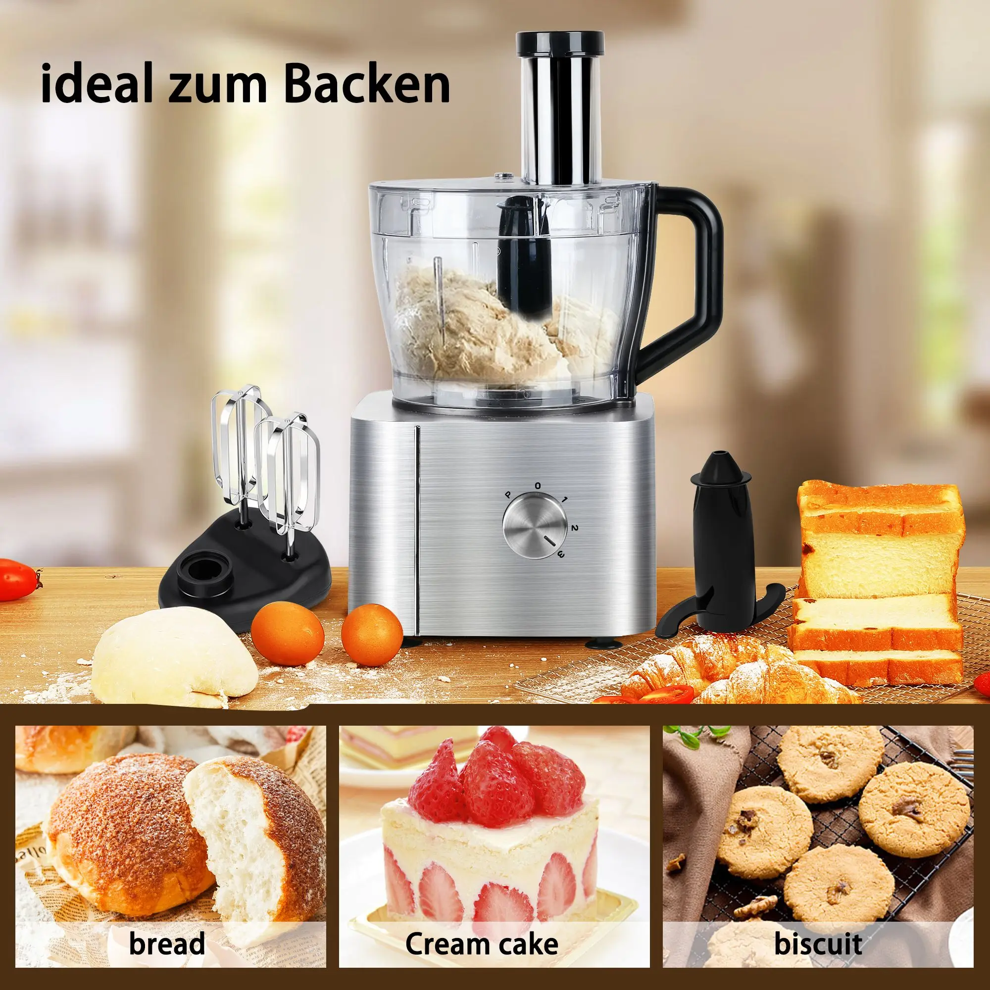 TopStrong 1100W 3,2L + 1,5L robot culinaire à trois vitesses YYFP405