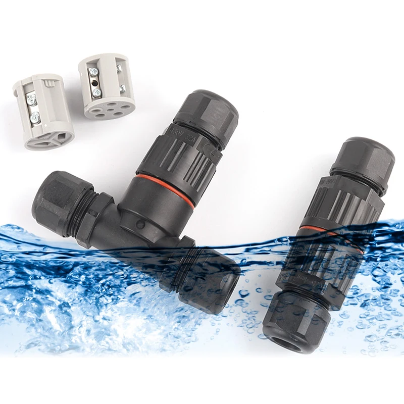 Conector impermeable IP68 en forma de I/T, conectores de cable de 2/3/5 pines, conexión rápida de tornillo, terminales de empuje, caja de conexiones eléctricas DIY GO