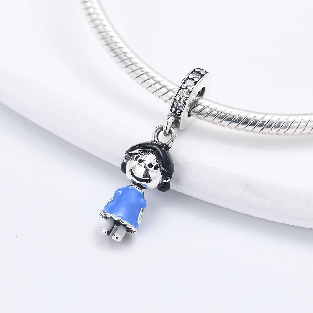 MINISO Snoopy NPEANUTS @ Charlie Brown จี้ 925 Silver Charm Fit แบรนด์เดิมสร้อยข้อมือกําไลข้อมือ DIY Dangle ผู้หญิงสาวเครื่องประดับ