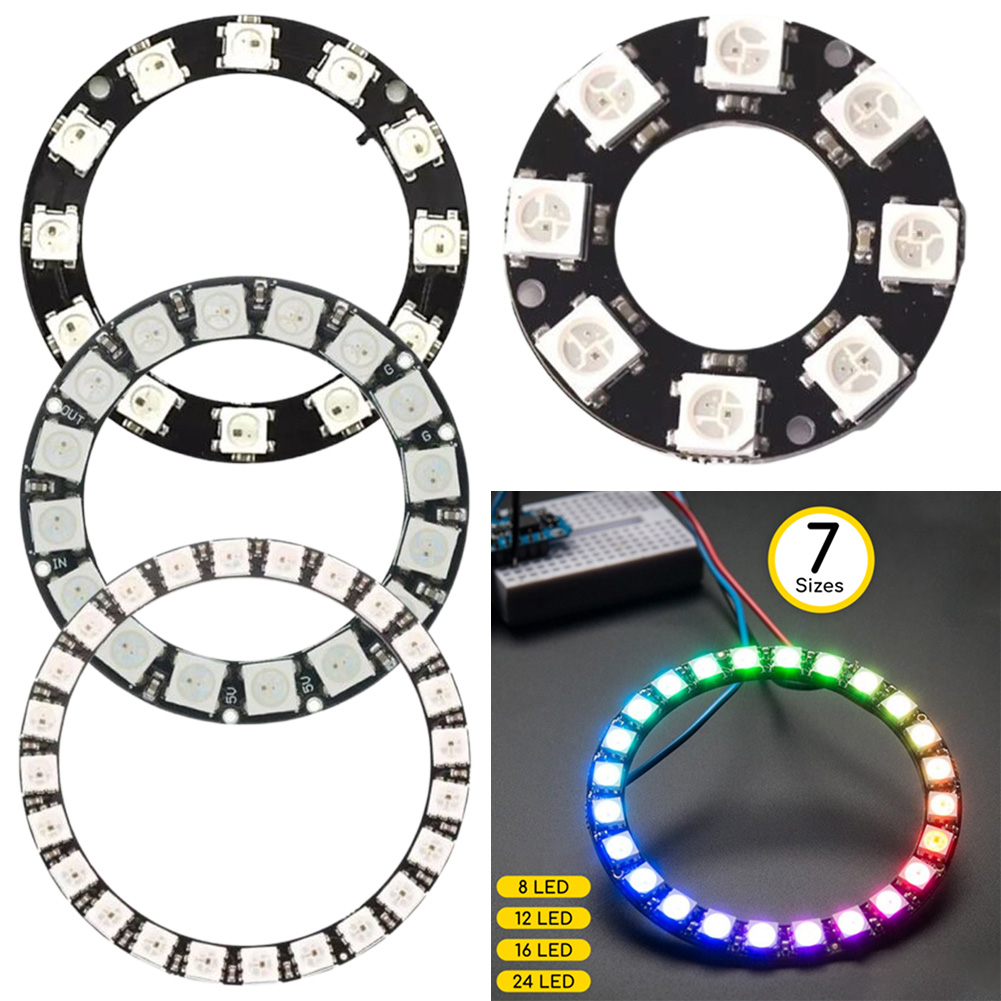 5V LED Ring Individual Addressable RGB LED NeoPixel Ring For Arduino WS2812 Portable-Full Color Driver Lamp Lighting Accessories