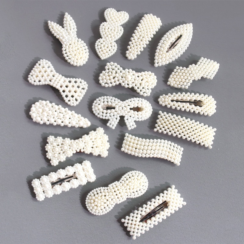 16 ชิ้นดอกไม้หวานคลิปผมอเนกประสงค์ Bangs เพิร์ลคลิปสาว Hairpin คลิปด้านข้าง Love Hairpin Duckbill คลิป