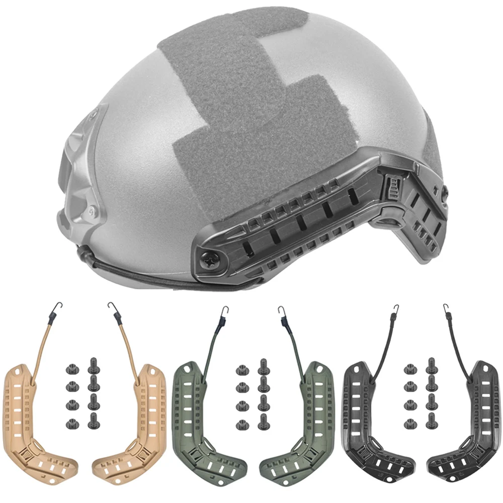 Casco rápido con montaje en riel, casco de combate, rieles guía laterales de arco, juego de caza, Paintball, Airsoft, accesorios para cascos