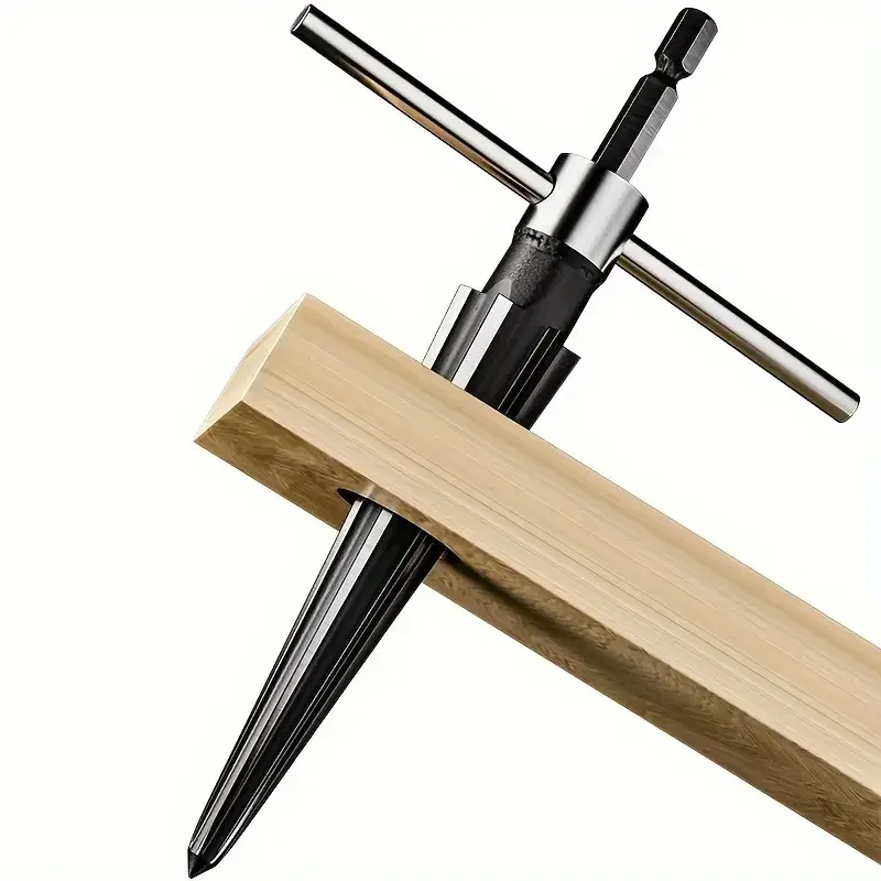 High Carbon Steel Hexagonal Cone Set - Handheld Cone Cutters for Wood, Metal and Plastic - Compatible Bit Chamfering Tool Access