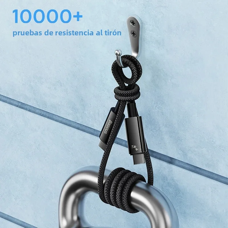 Cable Baseus USB C de 240W para iPhone 17 16 15 Plus Pro Max supercarga para Macbook cargador rápido Cable tipo C para xiaomi Samsung