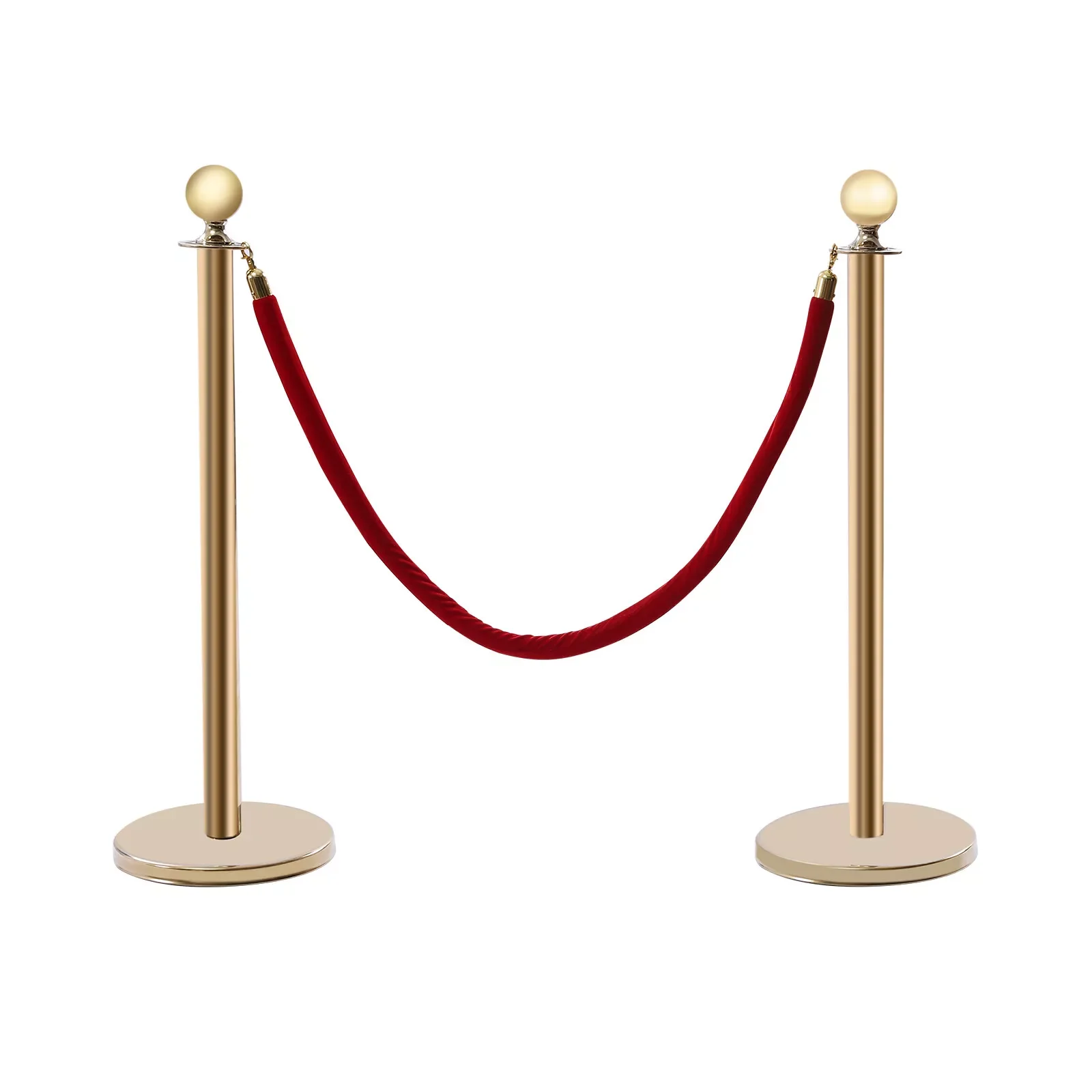 6??Stanchion Set/Post/Rope Velvet Velour VIP Crowd Control Queue Line Barriers