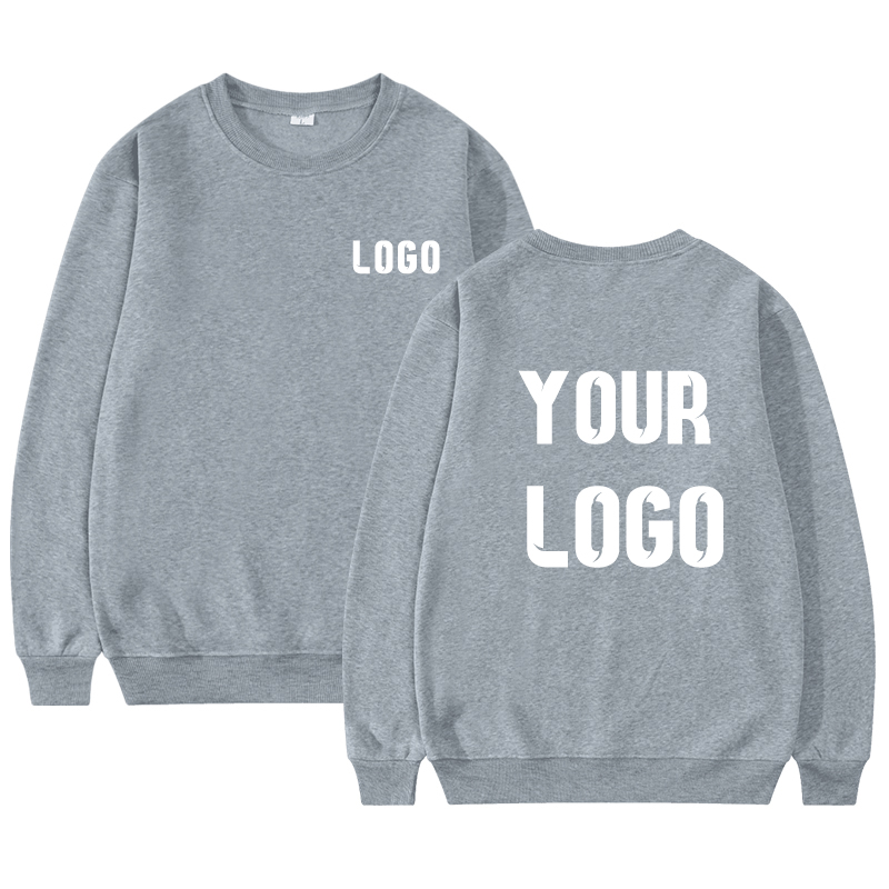 DIY Customise Your Brand Logo Unisex Trend Casual Top Custom Crew Neck Pullover Personalised Sweatshirt Custom Gift Shopping