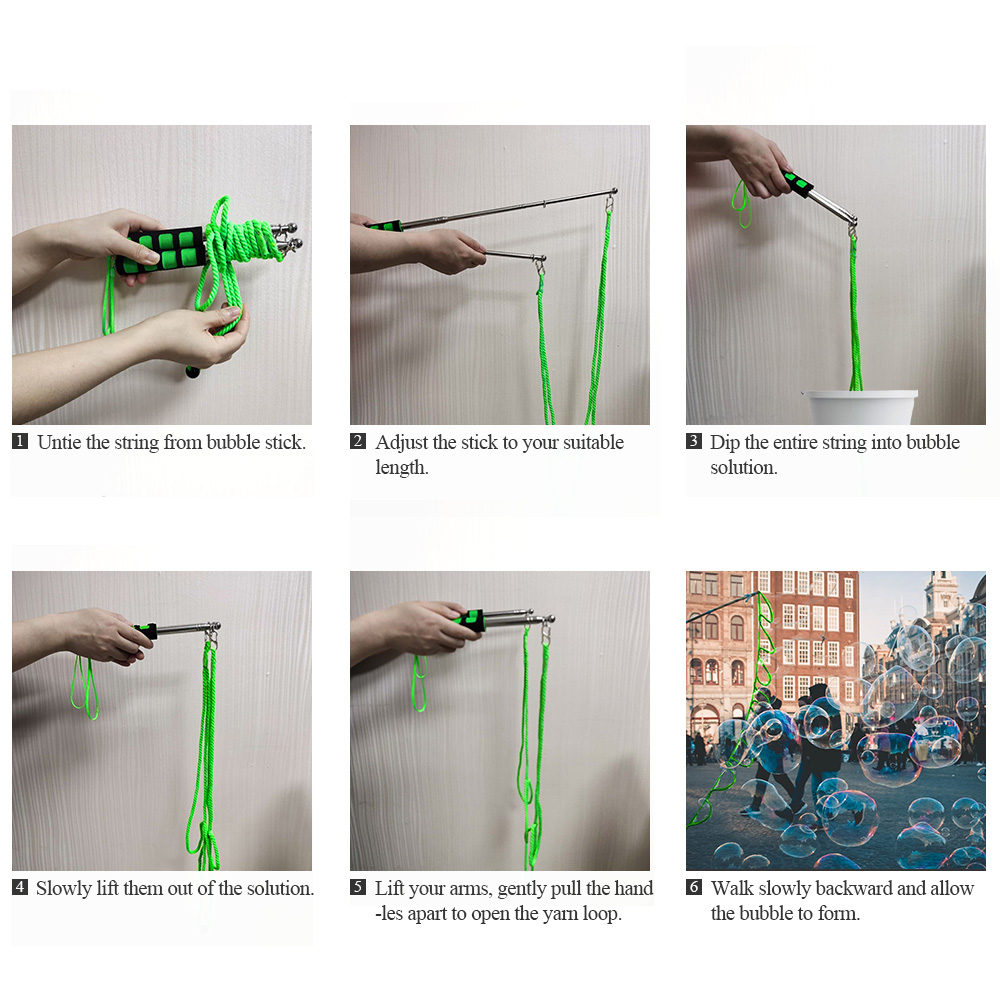 Outdoor  Activity Big Size Adjustable  Bubble Wand Set Long Huge Bubbles Kids Toys Children Rainbow World Bubble Swing  Foldable