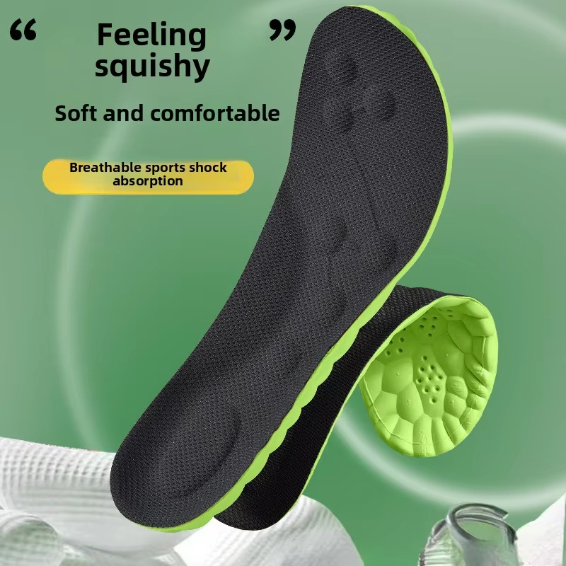 4D Sport-Einlegesohle, superweiche Schuhe, Sohlenpolster für Füße, Stoßdämpfung, Körbe, Schuhsohle, Fußgewölbeunterstützung, orthopädische Einsätze