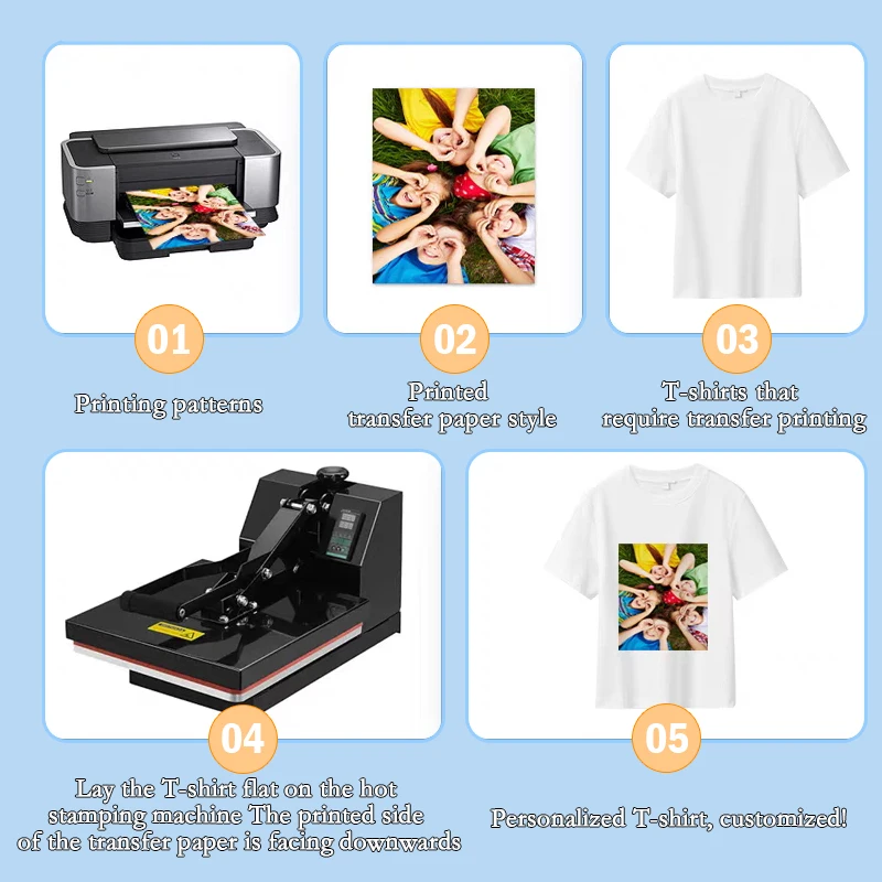 A4 10/20 Lenzuola Carta per Trasferimento di Calore a getto d'inchiostro T-shirt in Cotone Carta per Trasferimento Nero Scuro Carta Bianca Chiesa per Tessuto di Cotone 100%