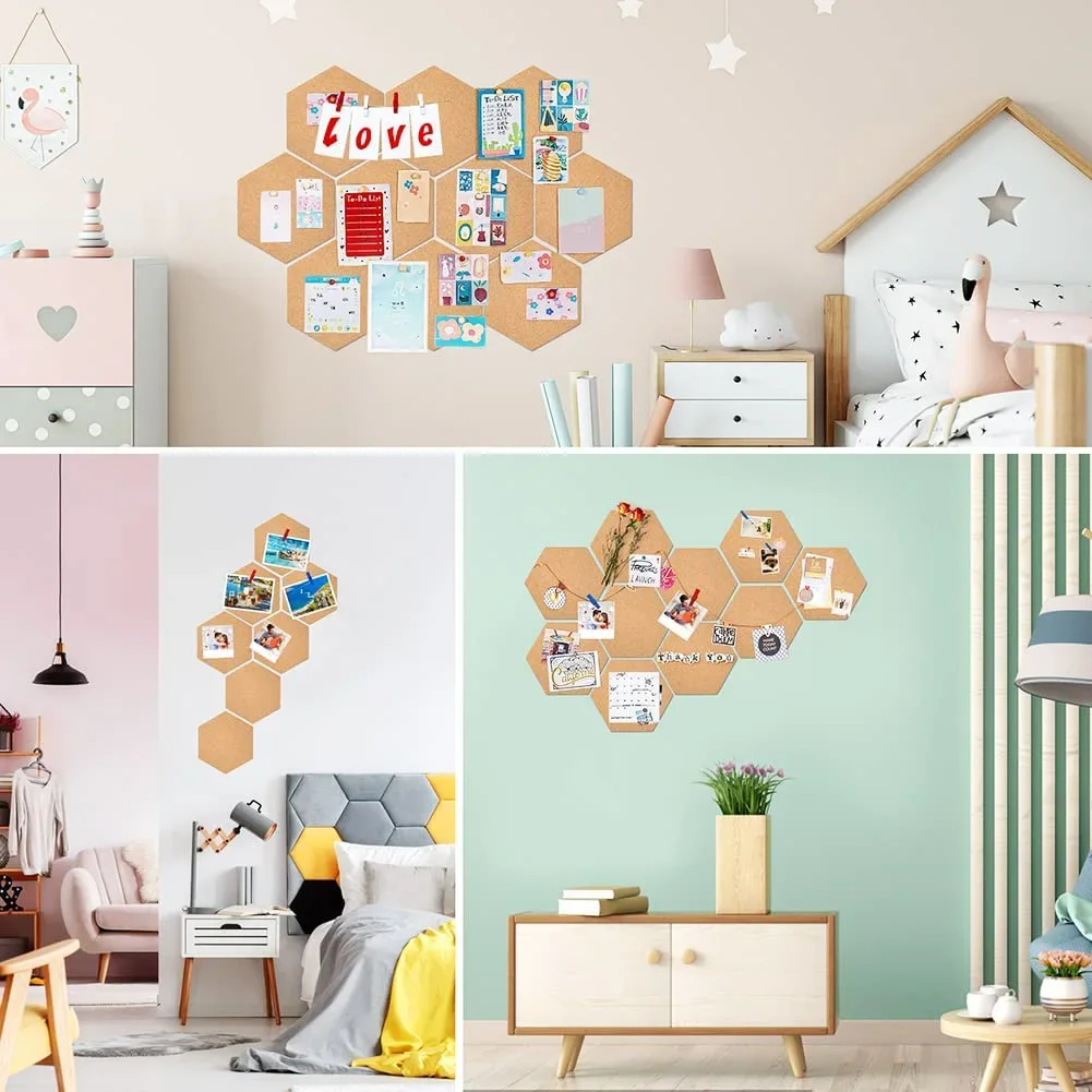 1/2/4/6pcs Small Sheet Removable Cork Board Wall Sticky Note Board for Message Pins Table RMB01