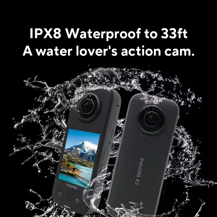 Insta360 X4 360 8K Video 2290mAh 2,5'' Ekran dotykowy 10m Wodoodporne, zdejmowane osłony obiektywu Rosja w magazynie