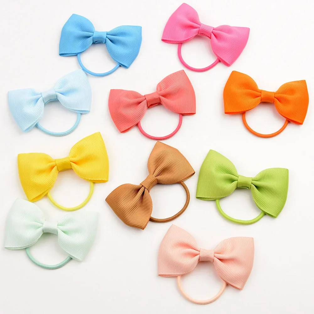 Lazos de cinta pequeños de 2,75 pulgadas con bandas elásticas para el cabello para niñas, coleta de Color sólido, lazos para el cabello, lazos, accesorios para el cabello