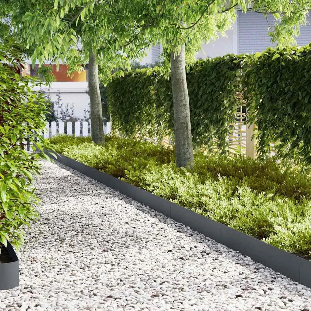Bordes de jardín 20 piezas Plástico antracita 100x05x20cm Decoración de césped