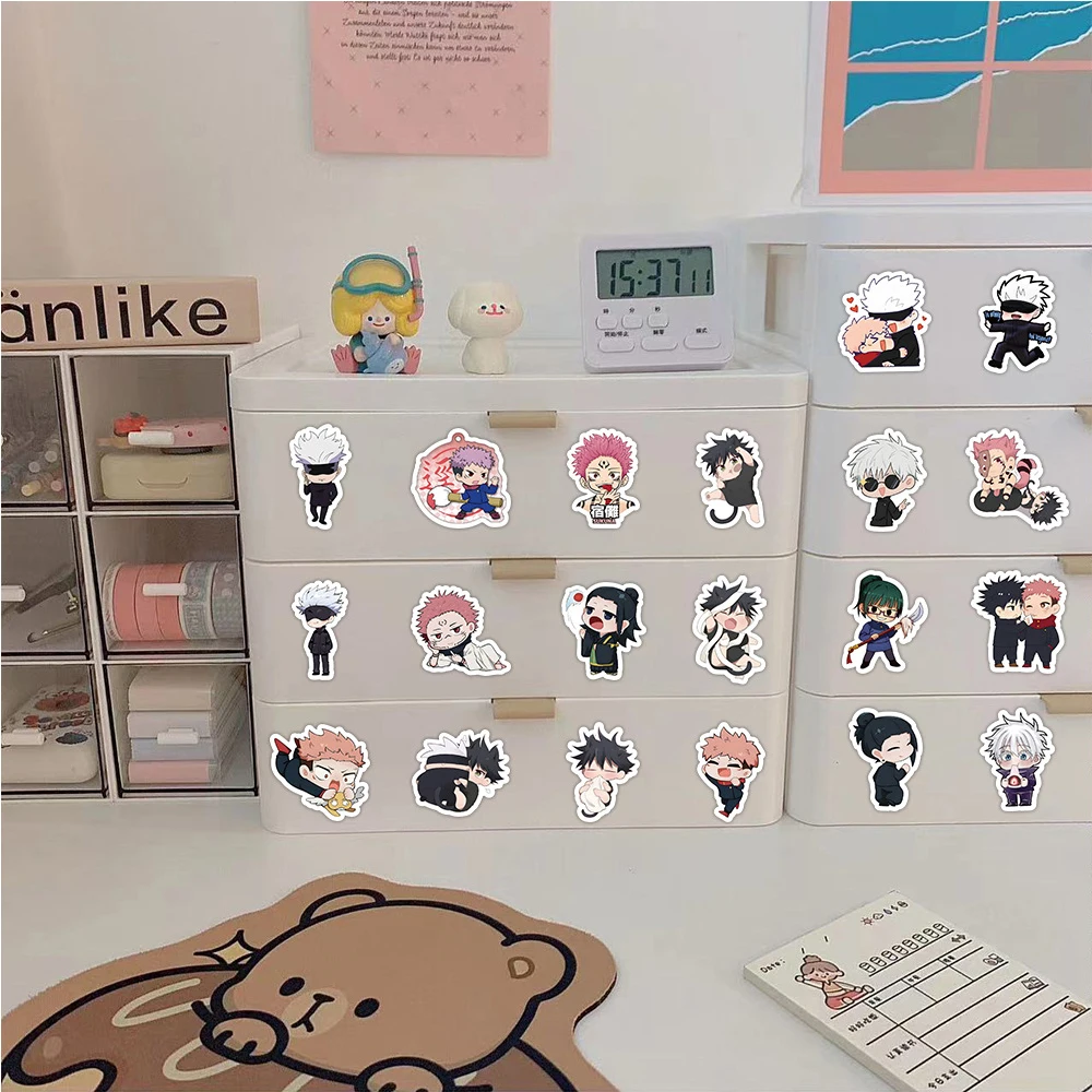 10/30/60pcs Jujutsu Kaisen 애니메이션 스티커 귀여운 Satoru Gojo Itadori Yuji 만화 스티커 전화 노트북 일기 Kawaii Graffiti 데칼