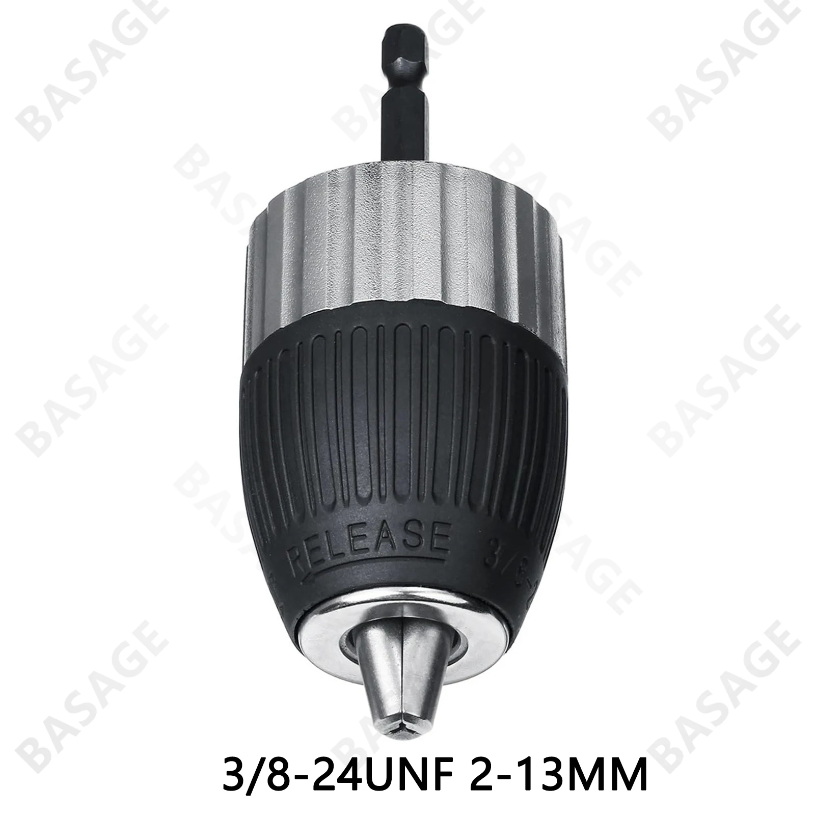 Uchwyt wiertarski elektryczny 1.5-13mm bezkluczykowy samozaciskowy 3/8-24UNF akcesoria do narzędzi wiertarskich adapter bezkluczykowy trzpień sześciokątny udarowy