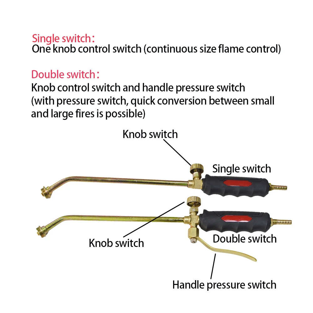 LPG Flamethrower Liquefied Gas Torch Welding Torch Household Burning Pig Hair Heat Thawing Baking BBQ Torch Flame Gun With Hose