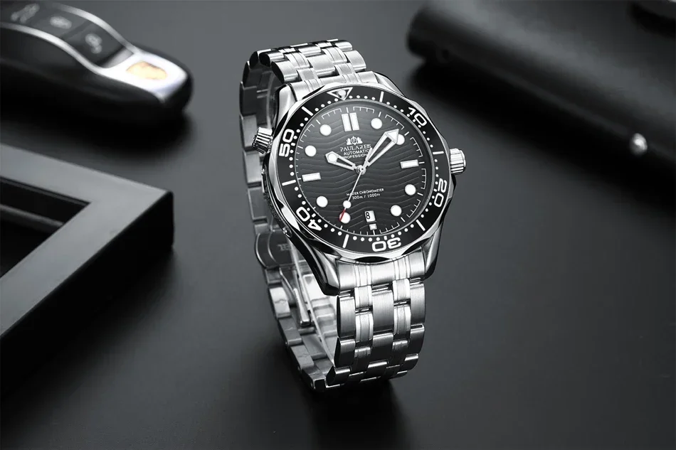 Reloj Automático para Hombre mecánico de acero inoxidable Casual oro plata azul Master Wave Reloj Hombre Baratos Nibosi Masculino