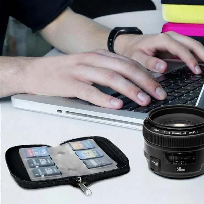 1PC Micro SD XD Card Case Protector Holder Wallet Black SD Memory Card Storage Carrying Zipper Pouch Case