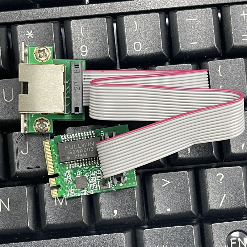 Nueva tarjeta de red M.2 A + E Gigabit Ethernet M2 a RJ45 puerto COM adaptador Lan 10/100/1000Mbps adaptador de red RTL8111H/RTL8111F Chip