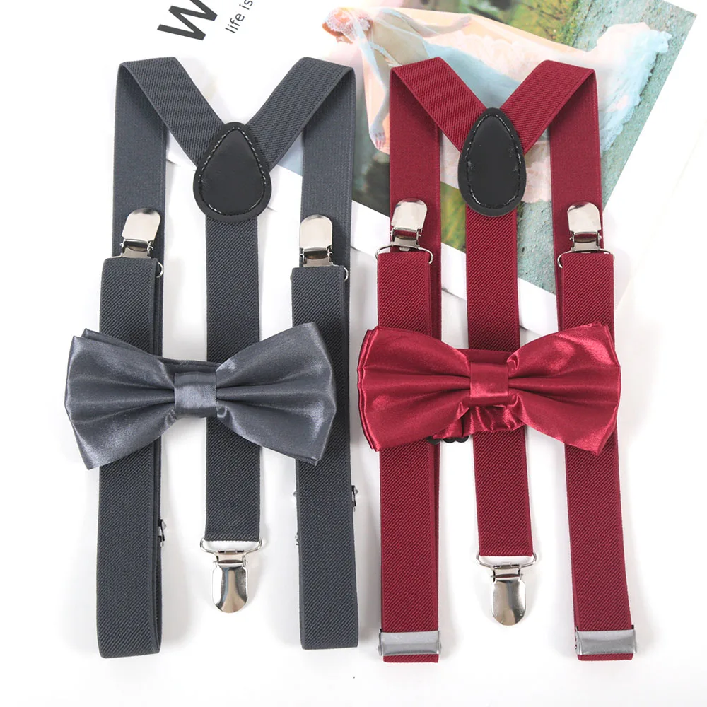 Bretels Bowtie Sets Voor Mannen Broek Kleding Volwassen Jarretel Man Shirt Jurk Vrouwen Trouwfeest Elastische Y-Back Pak Accessoires
