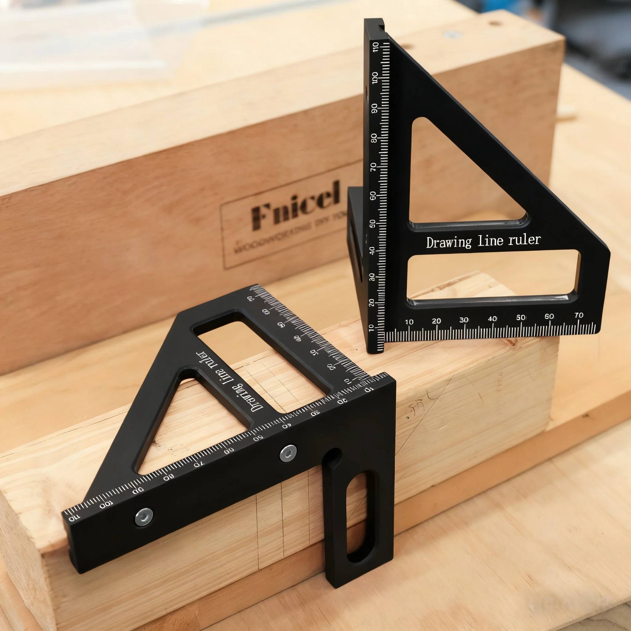 45°/90° 3D Miter Triangle Ruler, Plastic Multi-Angle Square Protractor for Carpentry Layout Measuring Drawing Line Diy Hand Tool