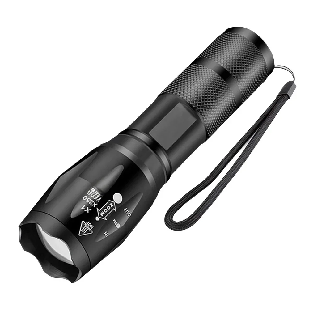 Hochleistungs-LED-Taschenlampe, Camping-Taschenlampe mit 5 Beleuchtungsmodi, wasserdichte Taschenlampe mit variablem Fokus aus Aluminiumlegierung