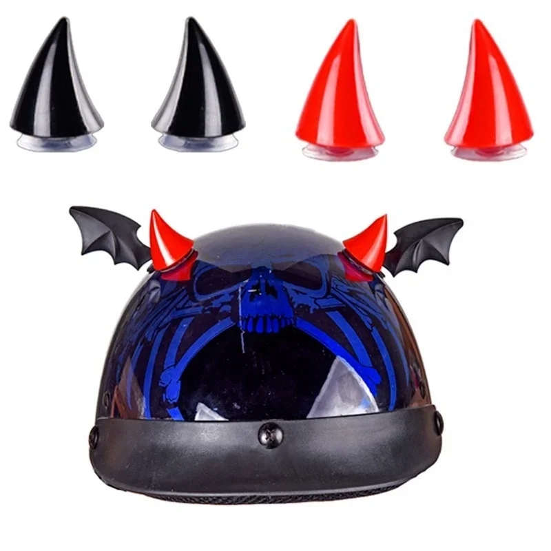 Motorcycle Electric Vehicle Helmet Suction Cup Decoration Unisex Devil Horns Carriage Accessory Demon Horns Headlight Decoration