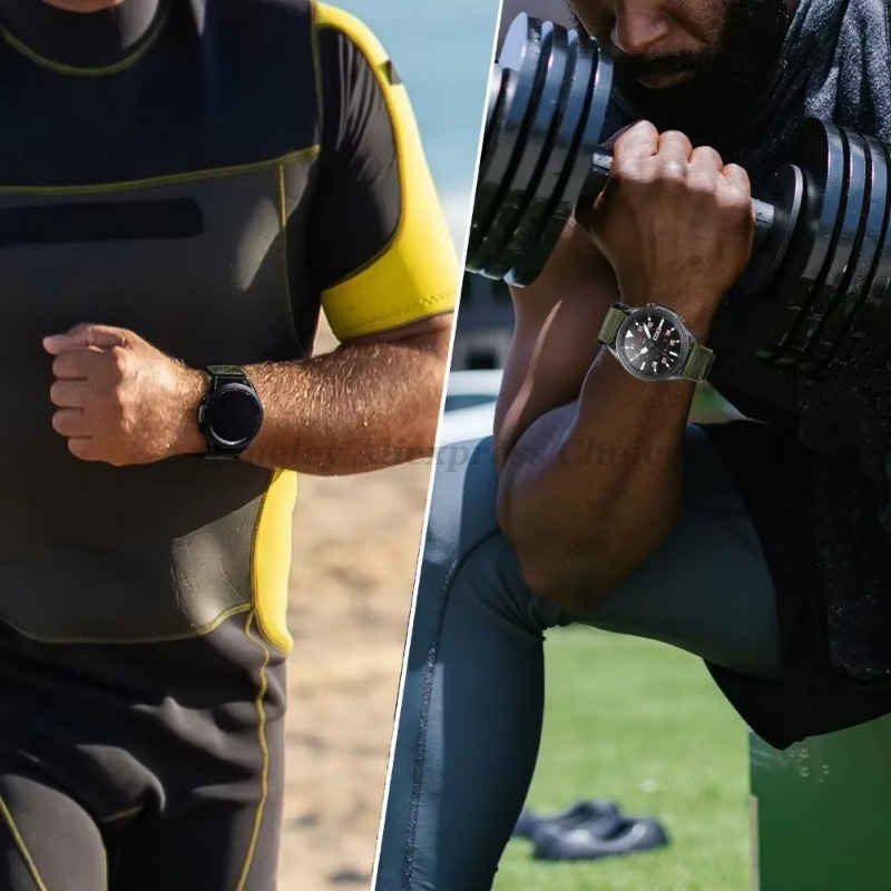 サムスンギャラクシーウォッチ用ナイロンストラップ,サムスンギャラクシーウォッチ用ナイロンストラップ6,4,5プロ,クラシックギア,s3,アクティブ2,44mm, 40mm,huawei gt5,4 3、2、22mm、20mm