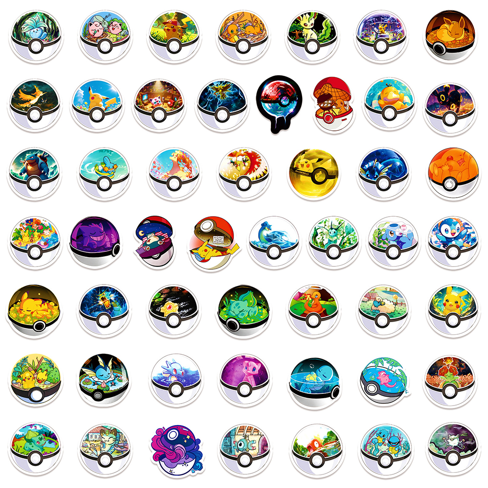 10/30/50 pçs bonito dos desenhos animados anime pokemon adesivos crianças brinquedos kawaii poke bola pikachu decalques skate portátil adesivo à prova dwaterproof água