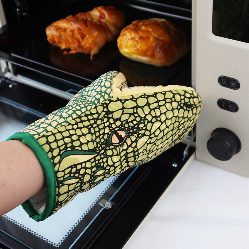 Rękawica kuchenna Crocodile Cat Paw Microwave Cartoon Animal Pattern Izolacja cieplna Zagęszczona rękawica odporna na grillowanie Rękawice do pieczenia