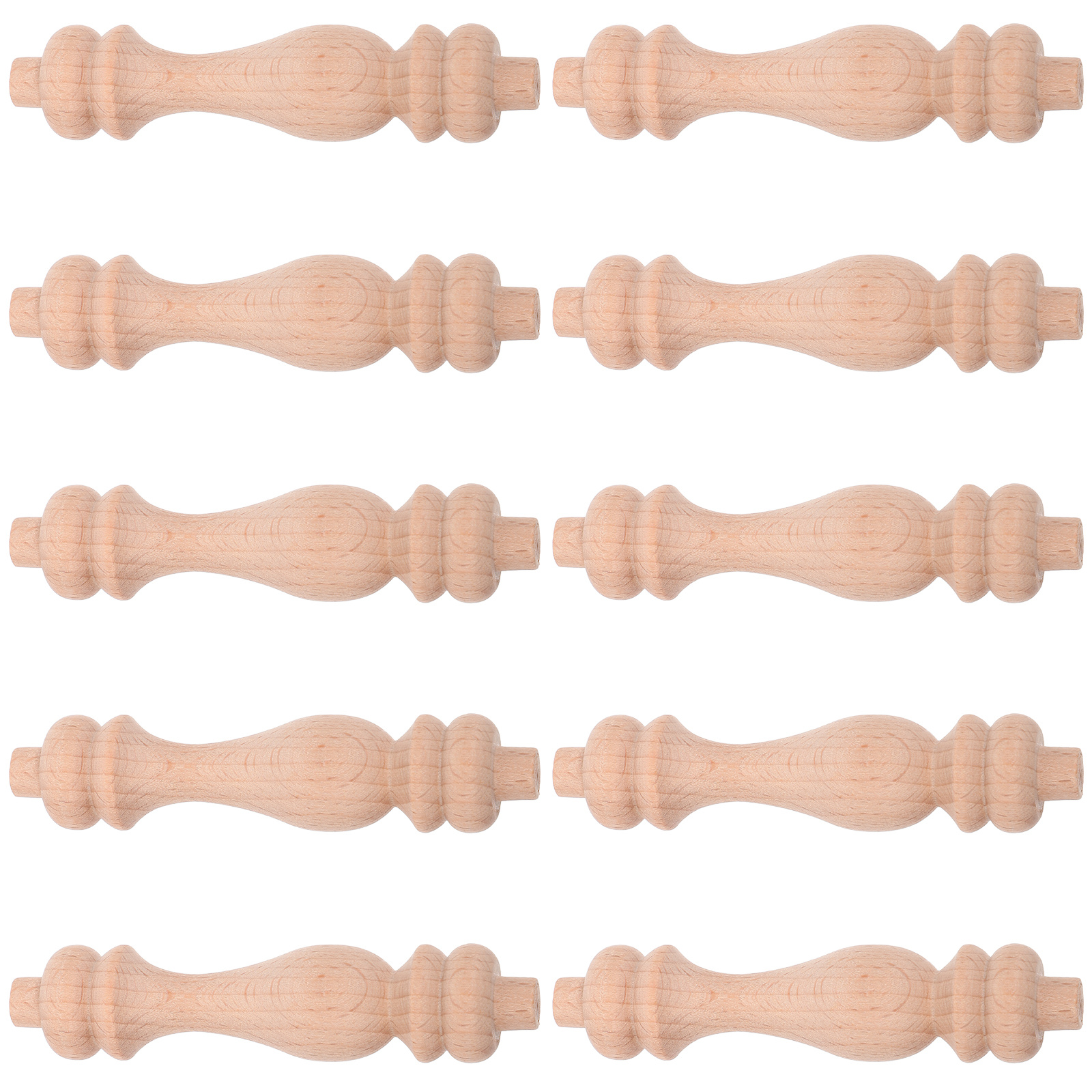 Baluster de cabaça de madeira sólida, 84mm, eixo decorativo inacabado para escada, reparo de móveis para casa, artesanato em madeira, faça você mesmo com 10 peças
