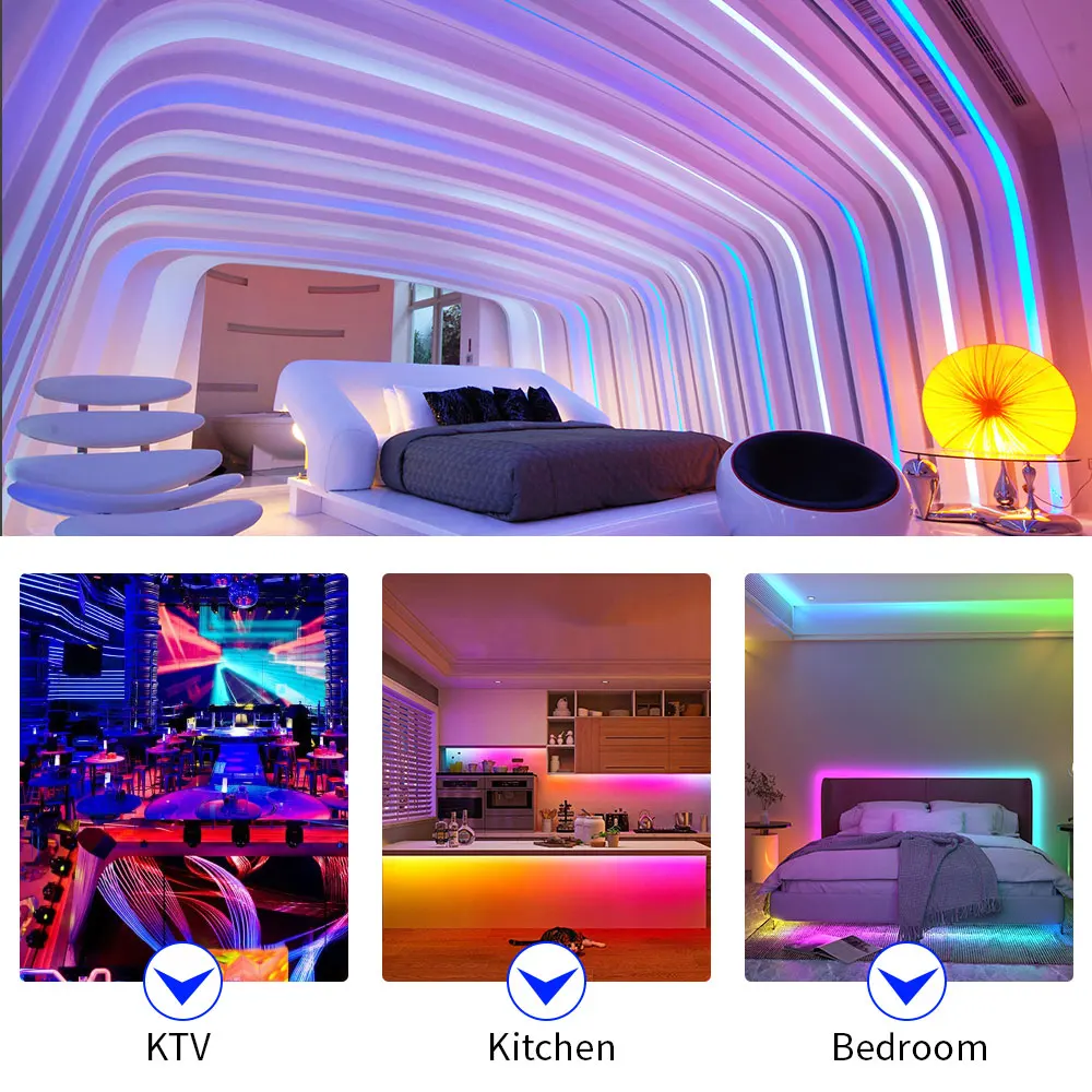 Tira de luces Led WS2812B DC5V 30/60/74/96/144leds/m direccionable individualmente WS2812 inteligente 5050RGB píxeles luz Led IP30/65/67