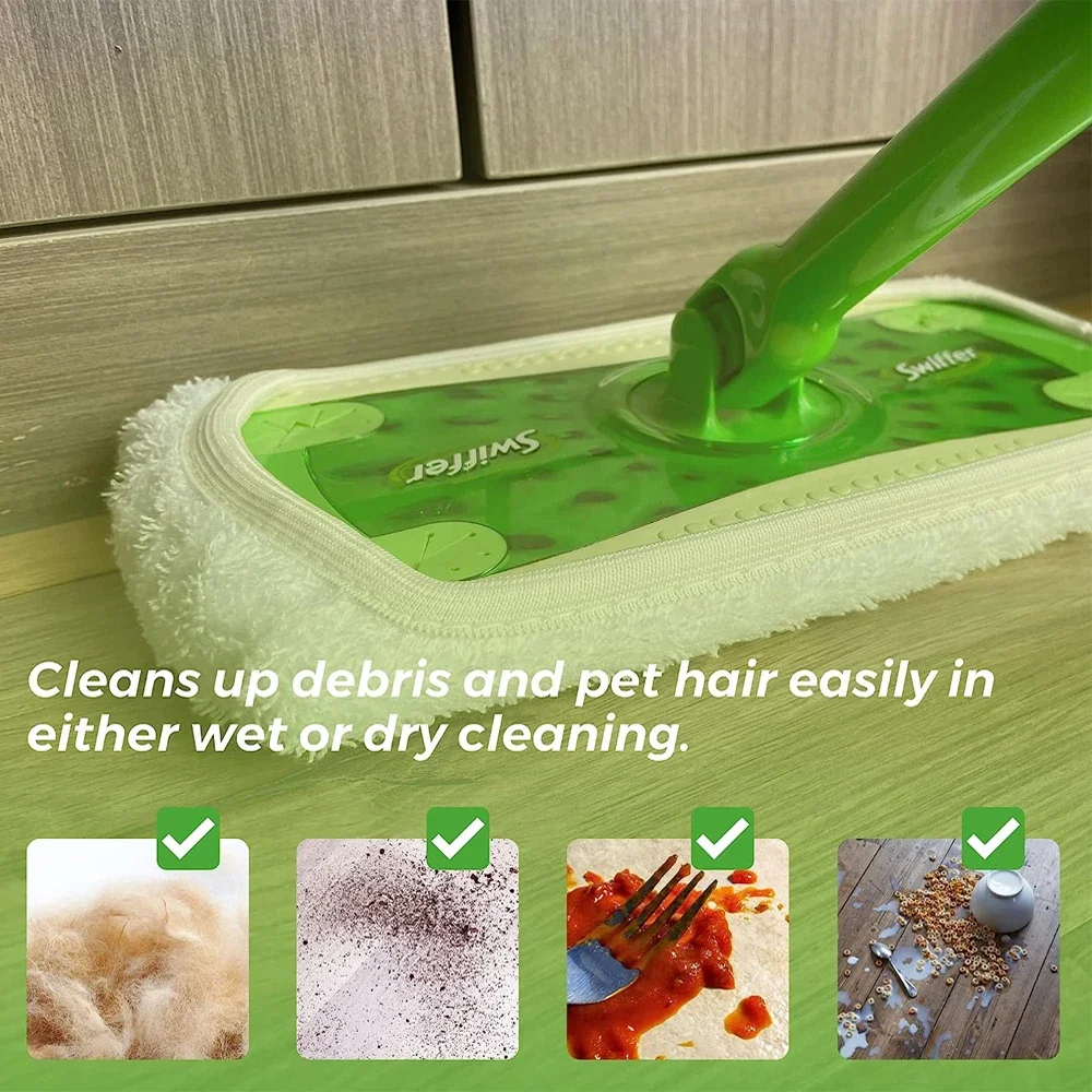 Reusable Mop Mat Floor Sweeping Mop เติมเครื่องมือทําความสะอาดในครัวเรือน Wet Mop ผ้าแห้งและเปียกใช้งานร่วมกับ Sweeping