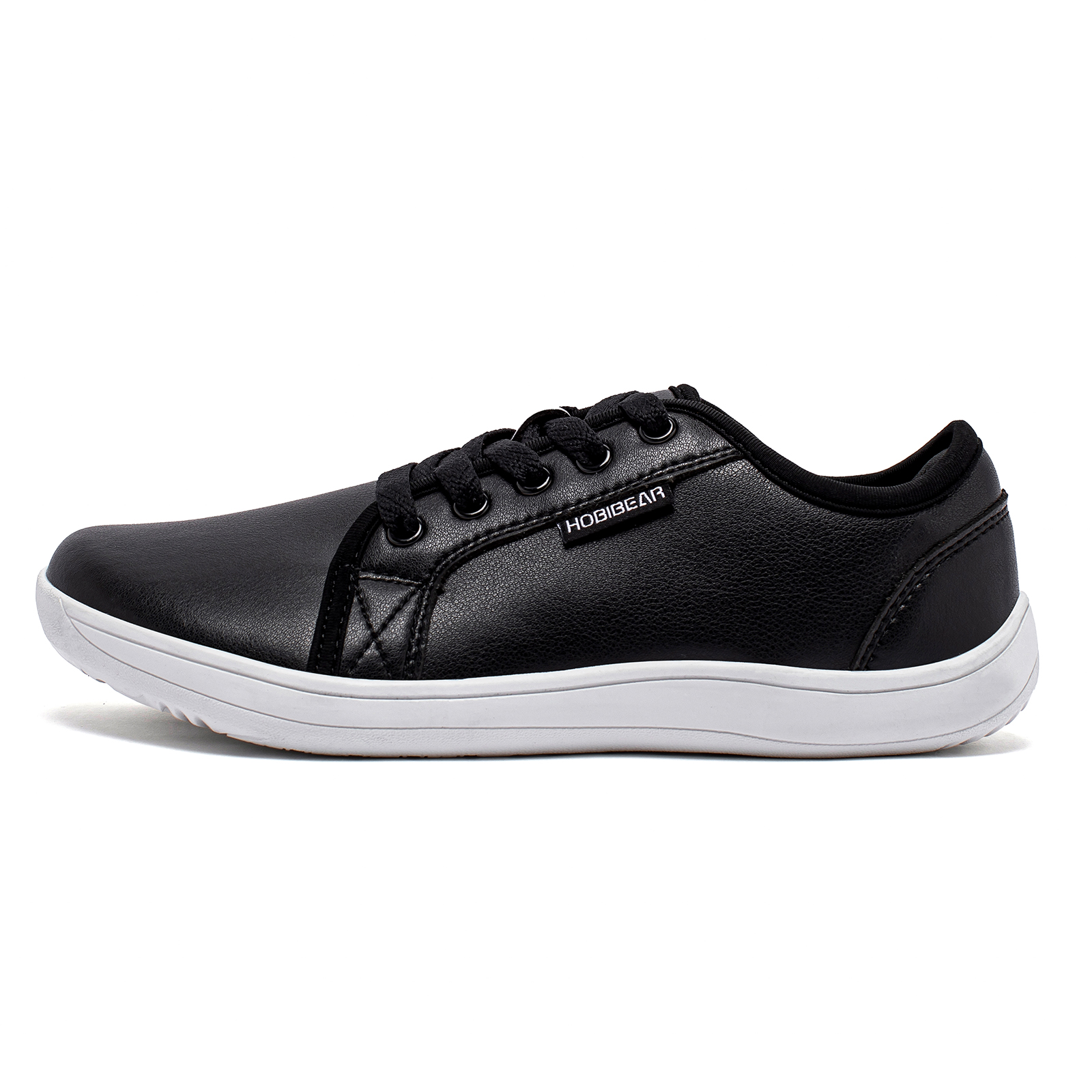 HOBIBEAR Sapatos minimalistas para homens e mulheres, bico largo, descalço, zero, casual, couro artificial, leve, tênis de caminhada