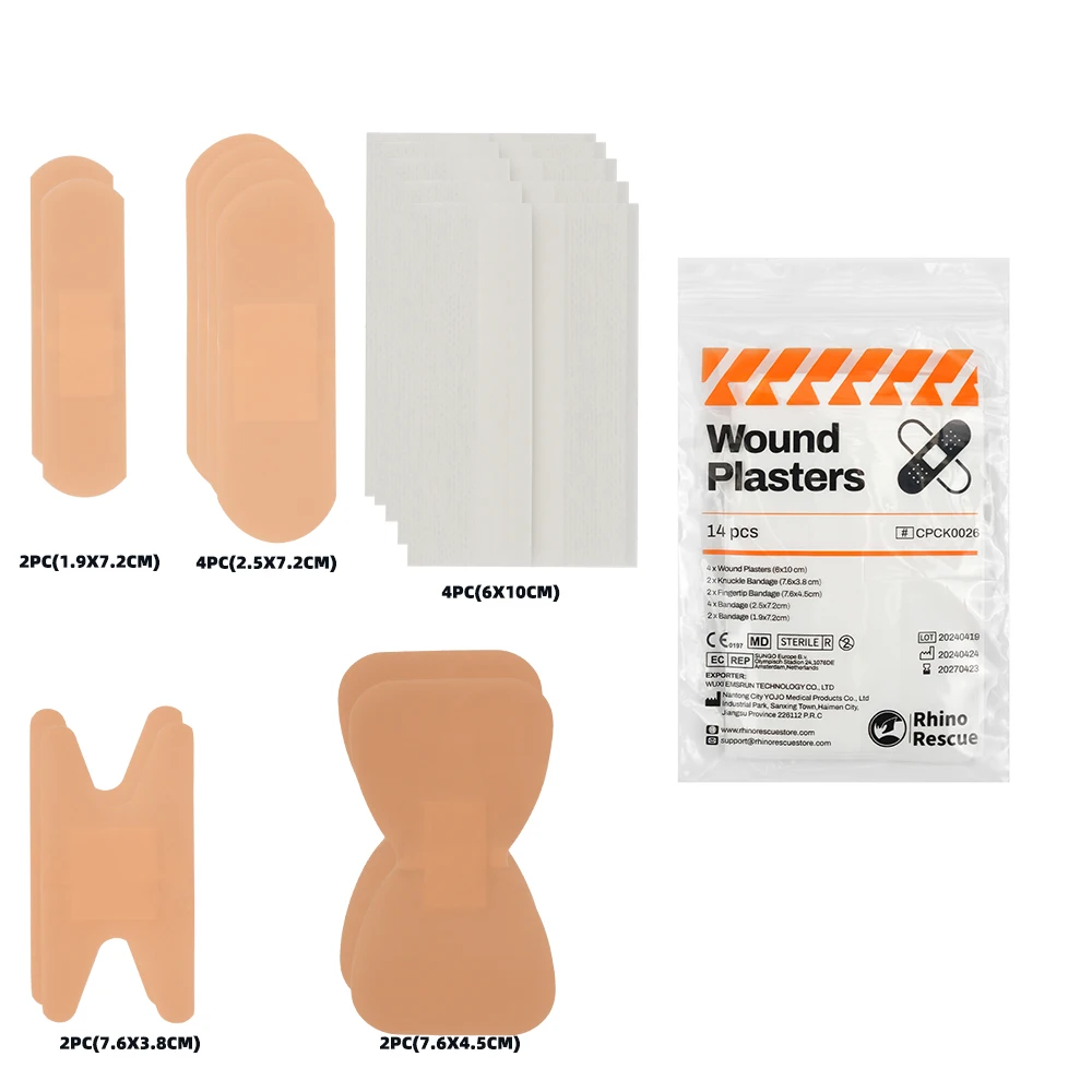 Rhino Rescue Variety Bandages Pack Assorted Sizes Fingertip Bandages Waterproof Bandages Breathable Adhesive Bandages Bulk