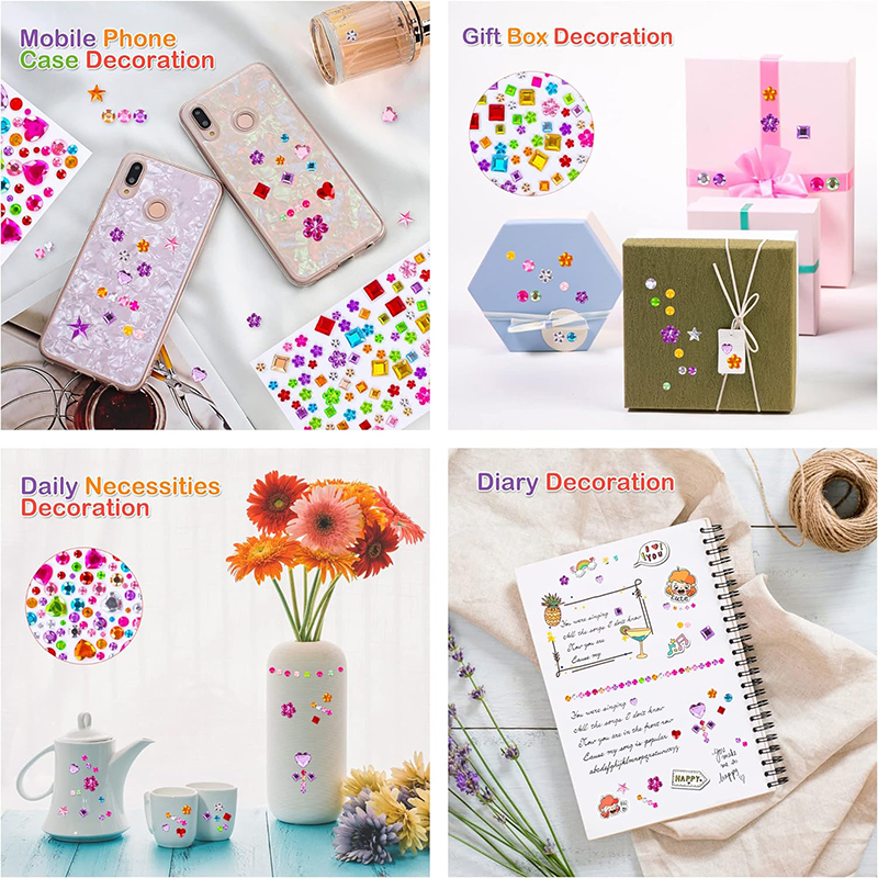 880pcs 보석 구슬 스티커 공예에 대 한 라인 석 자기 접착 보석 아크릴 DIY 공예 장식 다이아몬드 스티커 여자 아이