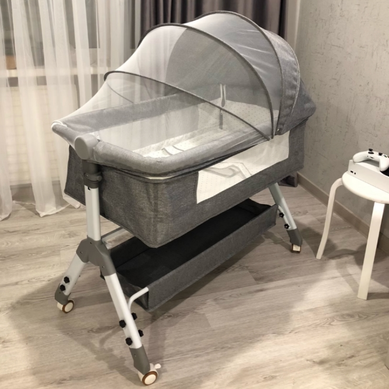Cama de bebé, cama para recién nacido, cama grande empalmada, cuna para bebé bb, cuna, cama móvil multifunción plegable