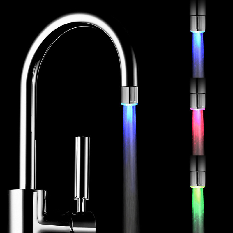 LED Faucet Light Tap Nozzle RGB 7 Colors Change Blinking Temperature Faucet Aerator Water Saving Bathroom Kitchen Accessories