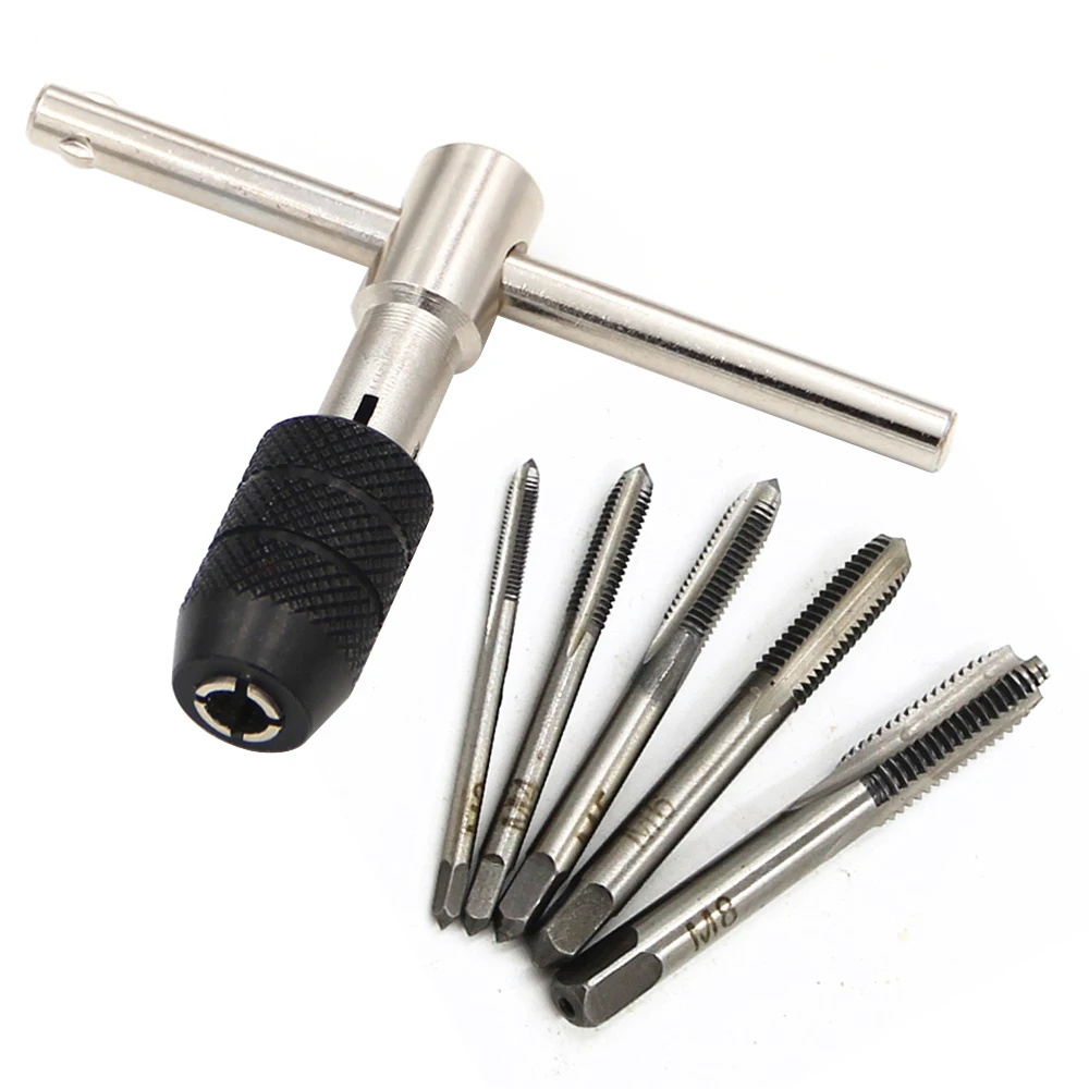 Llave de mano tipo T de 3mm a 6mm, juego de herramientas de roscado, llave de mano, juego de herramientas de roscado M6 a M8