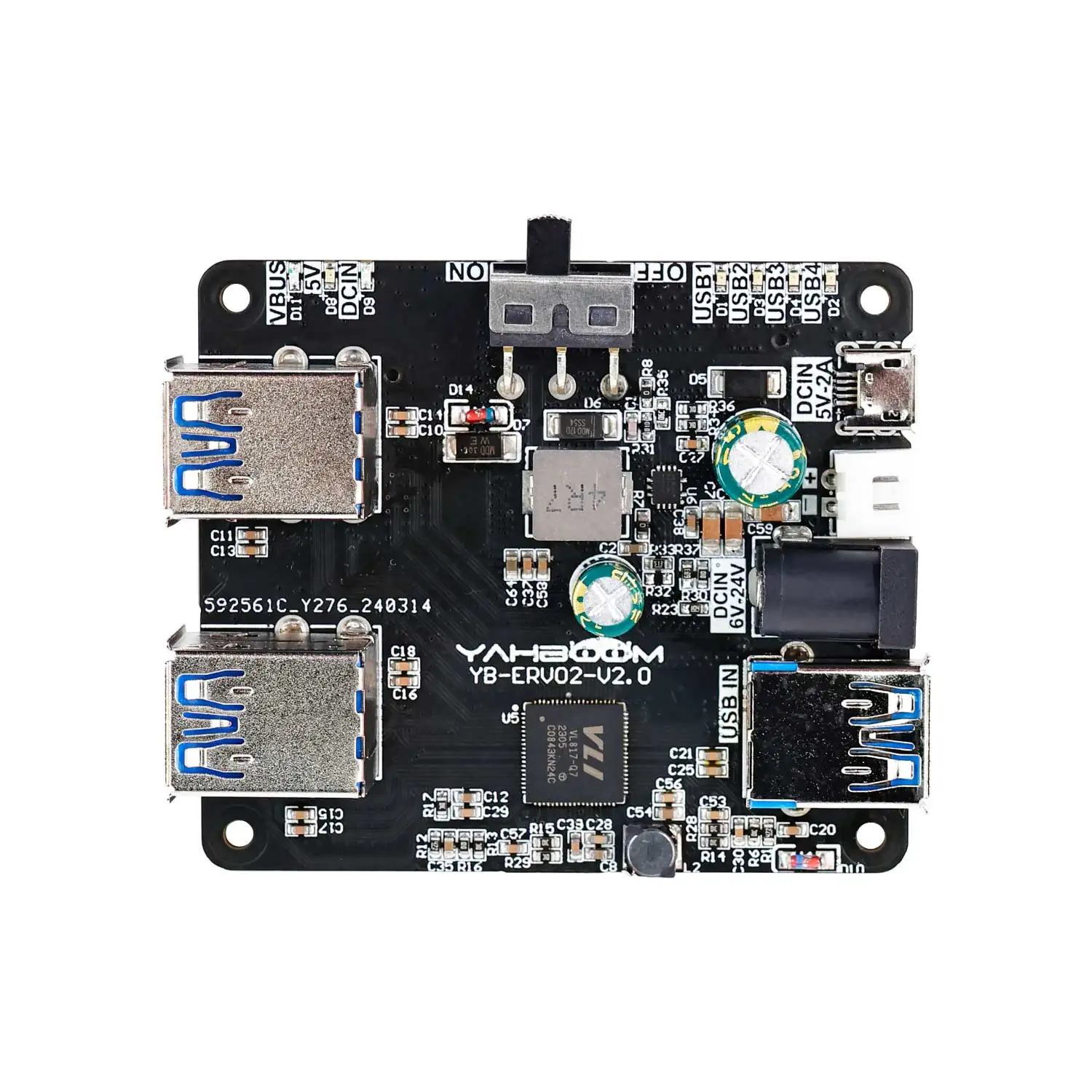 USB Hub 3.0 Đa USB Splitter 4 Cổng USB Với Micro Phí Điện Hoặc 9-24V Điện Cho raspberry Pi Jetson Ros Robot Thiết Bị