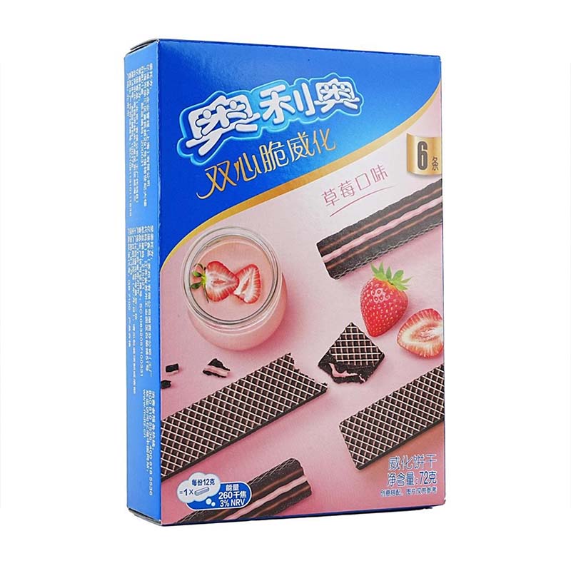 4 Packs Oreo Double Heart Crispy Wafer 2.54oz(72g),Each Pack Contains 6 Packets
