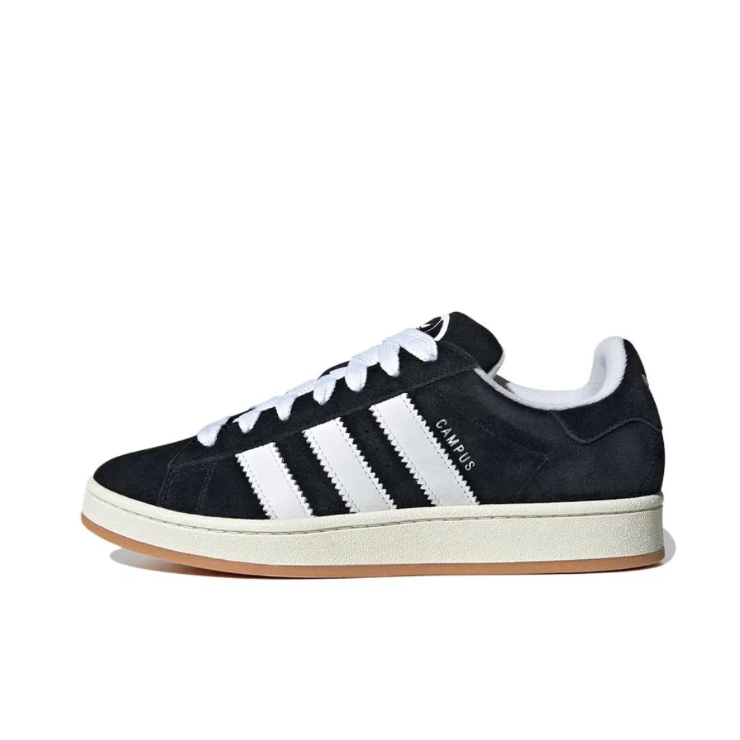 Adidas CAMPUS 00s กางเกงขาสั้นบอร์ดต่ําสําหรับผู้ชายและผู้หญิงทนต่อการขัดถูกันลื่นรองเท้าลําลองสีดําและสีขาว Colorway