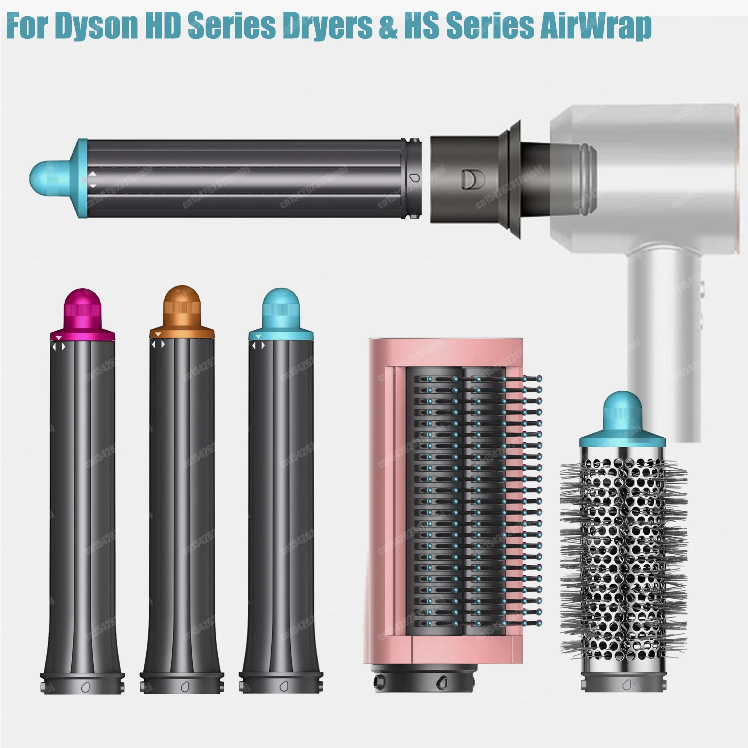 Barril rizador de pelo automático mejorado, 30/40mm para Dyson HS01HS05 AirWrap HD Series, boquilla para secador de pelo, rizador de pelo múltiple, Brus suave y duro